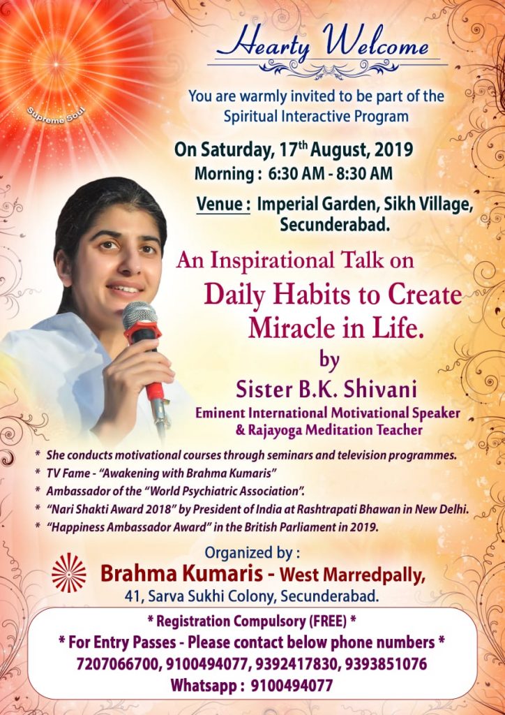 17th August Daily Habits to Create Miracle in life By BK Shivani